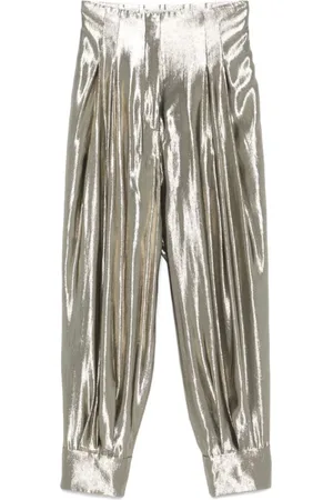 Serafini Byxor, Dam, S, Polyester, Grön Silkeblandning Elegant Byxor