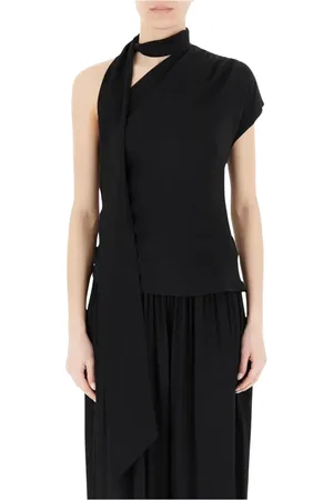Mauro Grifoni Topp, Dam, 2Xs, Sidens One-Shoulder Topp med Scarf