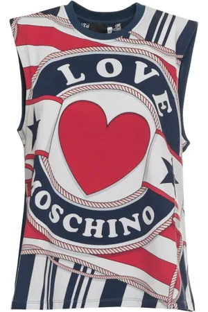 Moschino Topp, Dam, S, Bomull, Ärmlös Bomullstopp med Logotyp