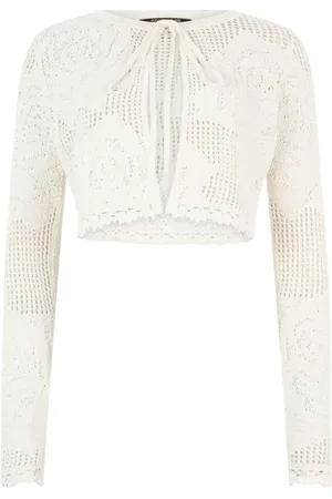 Roberto Cavalli Stickade tröjor & koftor, Dam, M, Cardigan med rosdesign