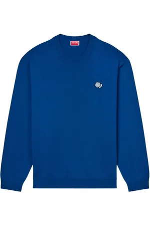 Kenzo Sweatshirts & Hoodies, Herr, L, Blå Crew Neck Tröja Rak Hem