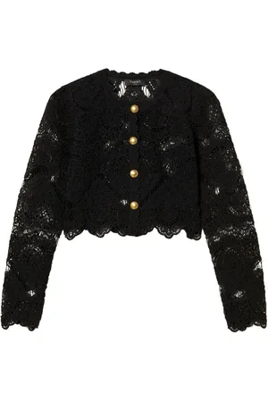 Twin-Set Stickade tröjor & koftor, Dam, L, Svart jacka med stil 00006