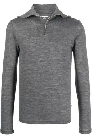 Jil Sander Topp, Herr, L, Grå Ullblandning Dragkedja T-shirt