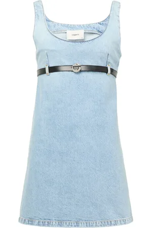 COPERNI Klänning, Dam, XS, Denim, Blå Denim Bältesklänning