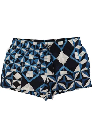 Dolce & Gabbana Badkläder, Herr, M, Läder, Blå Majolica Print Badkläder