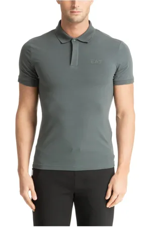 EA7 Topp, Herr, M, Bomull, Enfärgad Polo Shirt med 3 Knappar