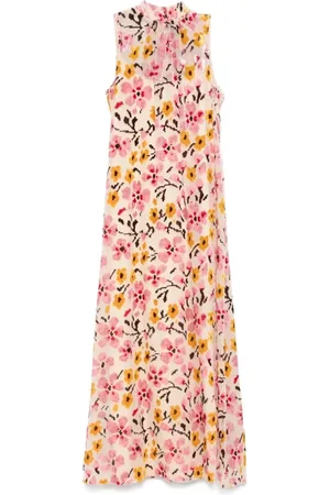 Staud Klänning, Dam, M, Polyester, Sammet Blommig Klänning med Bågdetalj