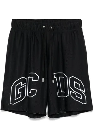 GCDS Badkläder, Herr, M, Svarta sportiga shorts med perforerat tyg