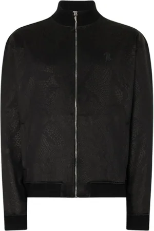 Roberto Cavalli Sweatshirts & Hoodies, Herr, XL, Bomull, Python Print Full-Zip Sweatshirt