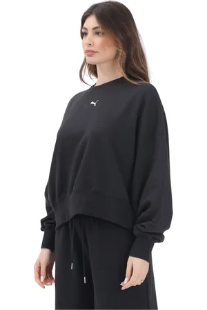 PUMA Sweatshirts & Hoodies, Dam, S, Bomull, Svart Crew Neck Sweater Essentials