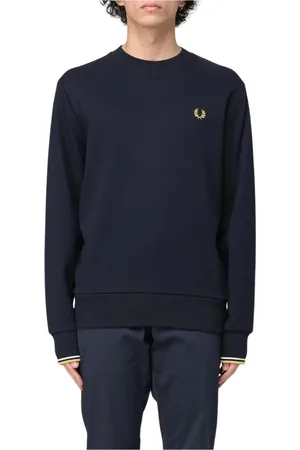 Fred Perry Sweatshirts & Hoodies, Herr, S, Grön Tippad Manschett Sweatshirt