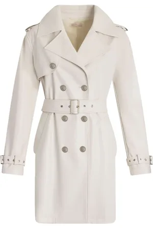 Liu Jo Kappa, Dam, S, Läder, Vit Trenchcoat ytterkläder Ss25