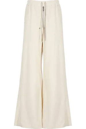 Rick Owens Byxor, Herr, L, Bomull, Ivory Drkshdw Bomullsbyxor Elastisk Midja