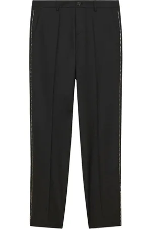 Patrizia Pepe Byxor, Herr, XL, Svarta Slim Fit Ullbyxor