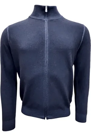 Gran Sasso Stickade tröjor & koftor, Herr, L, Vintage Merino Blå Kofta
