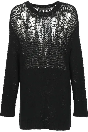 YOHJI YAMAMOTO Stickade tröjor & koftor, Herr, M, Bomull, Svart Crew Neck Bomullströja