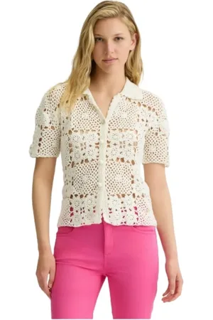 Liu Jo Stickade tröjor & koftor, Dam, L, Bomull, Virkad blus med bohemisk chic stil