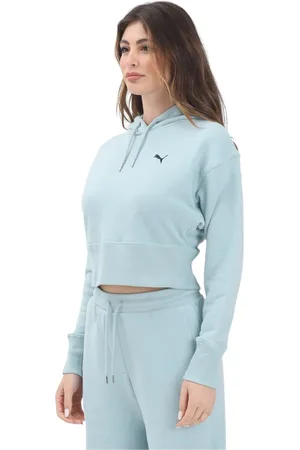 PUMA Sweatshirts & Hoodies, Dam, S, Grön hoodie Premium ESS kvinnor