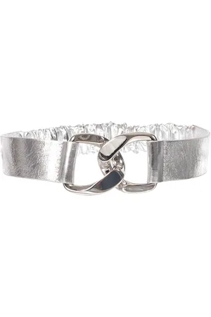 Orciani Accessoarer, Dam, M, Läder, Metall Läderbälte med Ikonisk Monogram