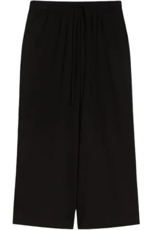Max Mara Byxor, Dam, L, Svarta Wide Leg Korta Byxor