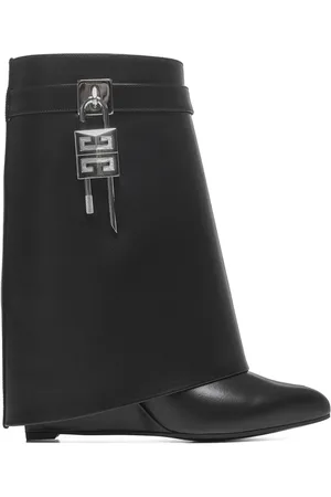 Givenchy Skor, Dam, 38 EU, Läder, Svarta Läderkilklackstövlar