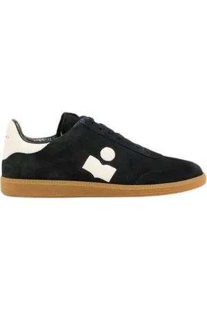Isabel Marant Skor, Herr, 45 EU, Läder, Läder Sneakers Svart/Vit Logo Snörning