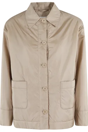 Aspesi Jacka, Dam, 2Xl, Nylon, Beige Nylonjacka med Spetskrage