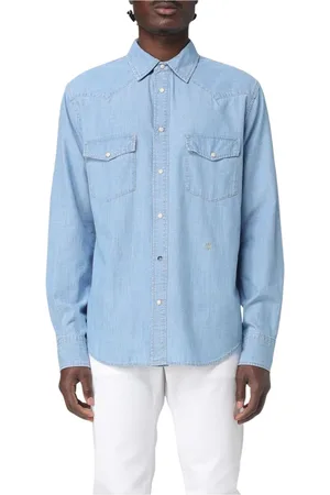 Jacob Cohen Skjorta, Herr, XL, Bomull, Casual Jeansskjorta Långärmad