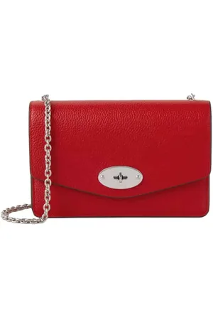 MULBERRY Väska, Dam, ONE Size, Läder, Liten Darley Röd Läder Crossbody Väska