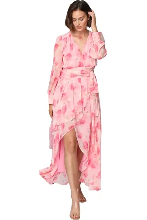 Crās Klänning, Dam, 2Xl, Polyester, Blommig Maxiklänning med Midjeband