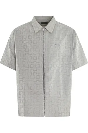 Givenchy Skjorta, Herr, L, Monogram Dragkedja Skjorta Grå