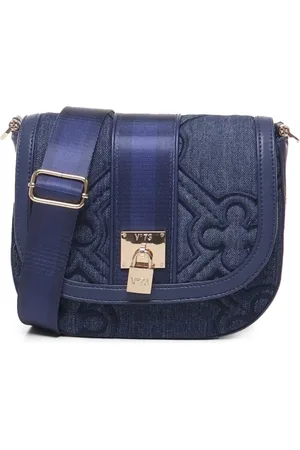 V°73 Väska, Dam, ONE Size, Denim, Denim Iris Axelväska med Klaff
