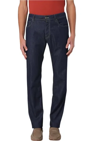 Jacob Cohen Jeans, Herr, W36, Denim, Slim Fit Denim Blå Byxa