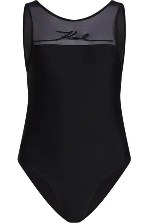 Karl Lagerfeld Badkläder, Dam, S, Dam baddräkt med dill och logotyp broderi