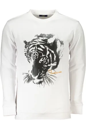 Roberto Cavalli Sweatshirts & Hoodies, Herr, 3Xl, Tryckt Sweatshirt med Rund Hals