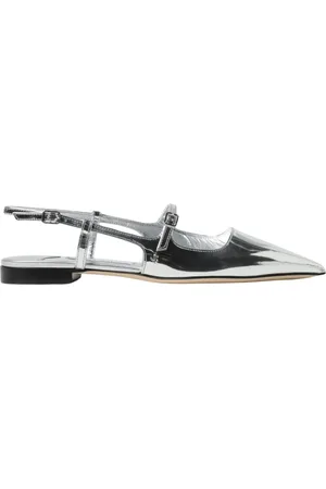 Jimmy Choo Skor, Dam, 39 EU, Läder, Silver Slingback Flats