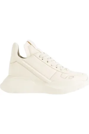 Rick Owens Skor, Herr, 36 EU, Läder, Vita Läder Geth Runner Sneakers