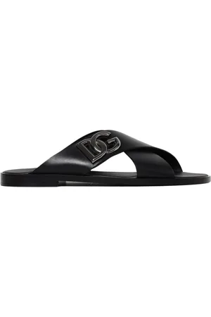 Dolce & Gabbana Skor, Herr, 43 EU, Läder, Svarta Läder CrossStrap Sandaler