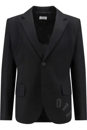 OFF-WHITE Jacka, Herr, L, Polyester, Off-White Logo Broderad Enkelknäppt Blazer