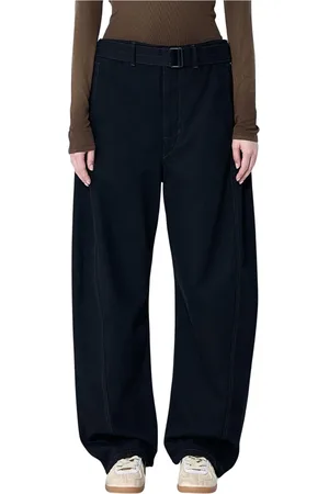 LEMAIRE Byxor, Dam, XS, Bomull, Twisted Wide-Leg Bältesbyxor