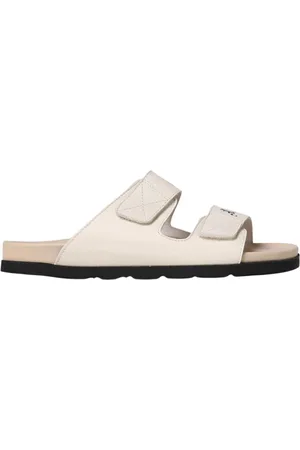 Palm Angels Skor, Herr, 40 EU, Läder, Vita Läder Slide Sandaler