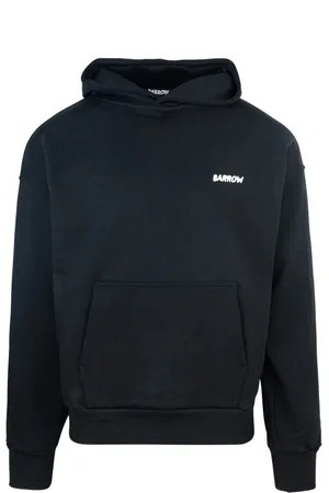 BARROW Sweatshirts & Hoodies, Herr, M, Bomull, Svart huvtröja med framficka tryck