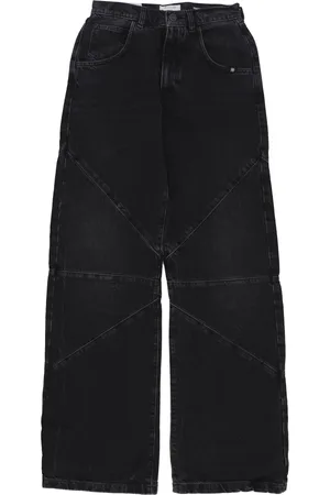 AMISH Jeans, Dam, W28, Denim, Svarta Denim Höga Midja Wide Leg Jeans
