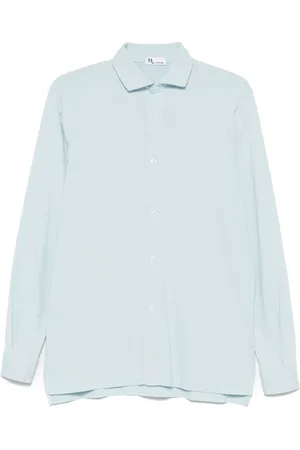 DoppiaA Skjorta, Herr, 2Xl, Klar Blå Knäppt Skjorta Långa ärmar