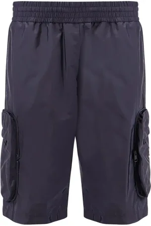 Moncler Shorts, Herr, M, Blå Elastiska Midjeshorts med Fickor