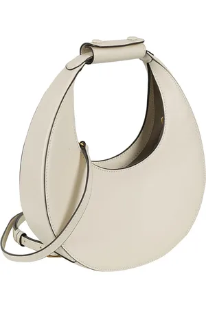 Staud Väska, Dam, ONE Size, Läder, Kräm Slät Läder Mini Moon Väska