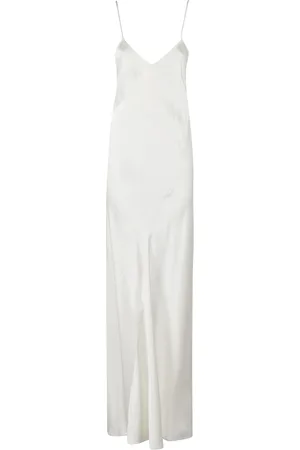 Herskind Klänning, Dam, S, Ivory Satin V-ringad A-linje Klänning