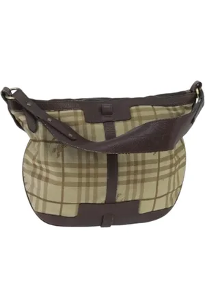 Burberry Pre-owned, Dam, ONE Size, Pre-owned Canvas axelremsvskor