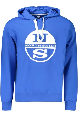 North Sails Sweatshirts & Hoodies, Herr, XL, Bomull, Blå Bomullshoodie för Män