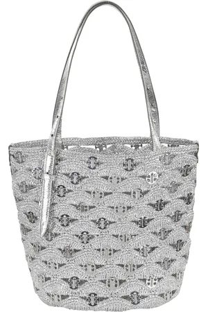 Paco rabanne Väska, Dam, ONE Size, Nylon, Silver Handväska med Dubbla Handtag